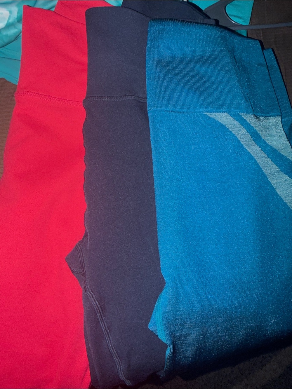 Fabletics Performance Leggings - Red, Navy, Teal